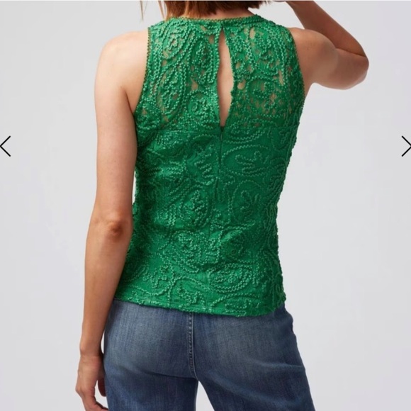 SOLD TO CAVELLE 11/7/25 WHBM NWT Lace Shell 💚 - Picture 4 of 14